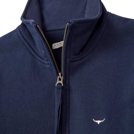 R M Williams Trickett II Zip Neck Sweatshirt navy zip KZ800FL4503