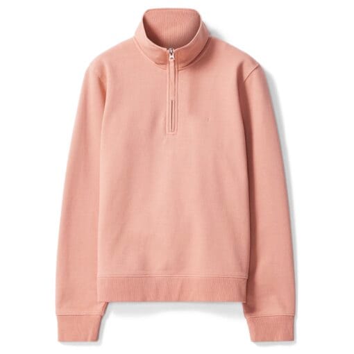 R M Williams Trickett II Zip Neck Sweatshirt shell pink outline KZX00BBM801