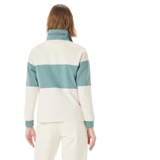 R M Williams Narran Panel Stripe Rugby Shirt Jade back KR800RJE801