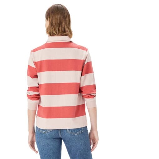 R M Williams Narran Stripe Rugby Shirt Shell Pink back KR800RJM801