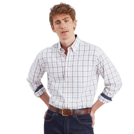 Schoffel Brancaster Classic Shirt Stone Blue front 20-4050-8522