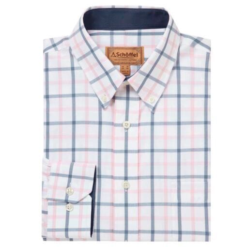 Schoffel Brancaster Classic Shirt Stone Blue outline 20-4050-8522