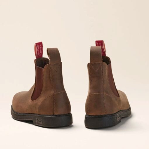 Rossi Booma Elastic Side Boots in Brown Nubuck back 607 BRO
