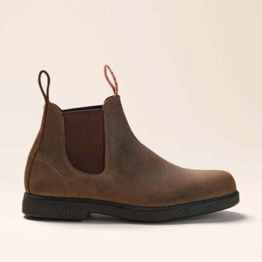 Rossi Booma Elastic Side Boots in Brown Nubuck side 607 BRO