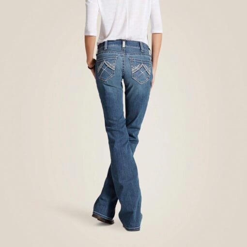 Ariat R.E.A.L. Mid Cut Stretch Whipstitch Boot Jeans in Rainstorm back 10016202