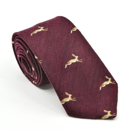 Atkinsons Silk & Wool Hare Tie port