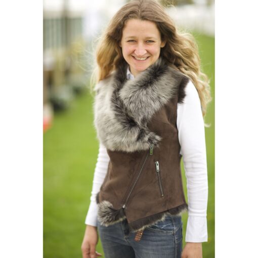 Elm Of Burford Toscana Lambskin Biker Gilet Brown lifestyle KB-620-BRO