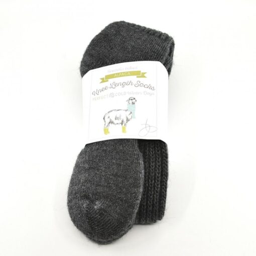 Samantha Holmes Alpaca Chunky Knee Socks in Charcoal