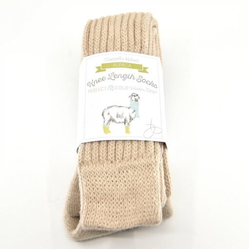 Samantha Holmes Alpaca Chunky Knee Socks in Biscuit