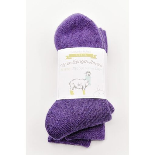 Samantha Holmes Alpaca Chunky Knee Socks in Purple