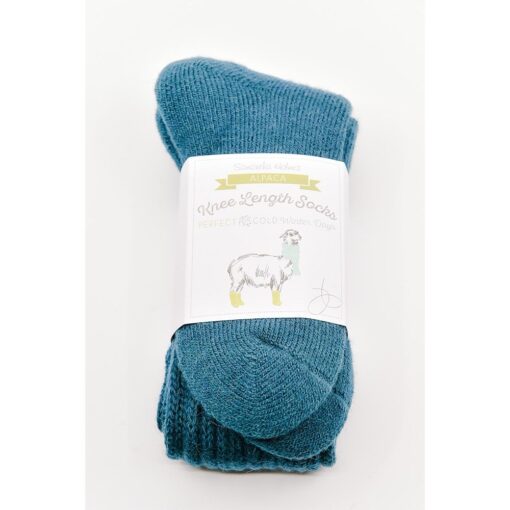 Samantha Holmes Alpaca Chunky Knee Socks in Teal